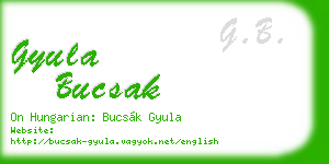 gyula bucsak business card